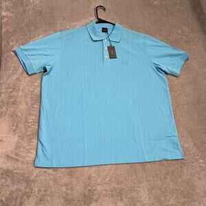 BOSS Hugo Boss Ferrara Polo Shirt Mens 2XL Blue Pima Cotton Short Sleeve